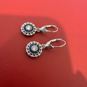 Elegant Silver and Blue Drop Earrings